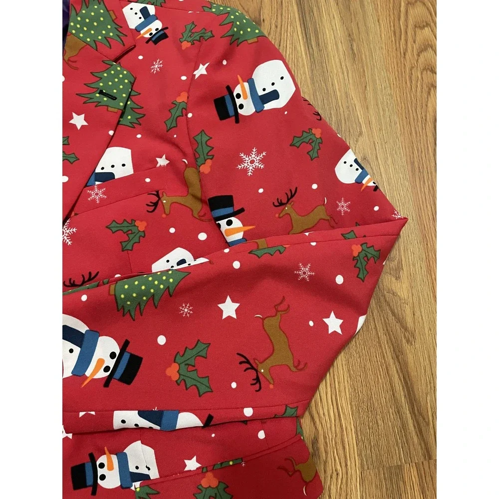 OppoSuits Blazer Mens 40 Christmas Novelty Snowman Reindeer Holiday